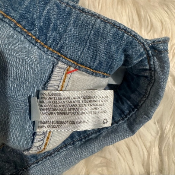 Cat & Jack Girls 6/6X Denim Shortall Overalls Adjustable Straps NWT - Picture 6 of 6